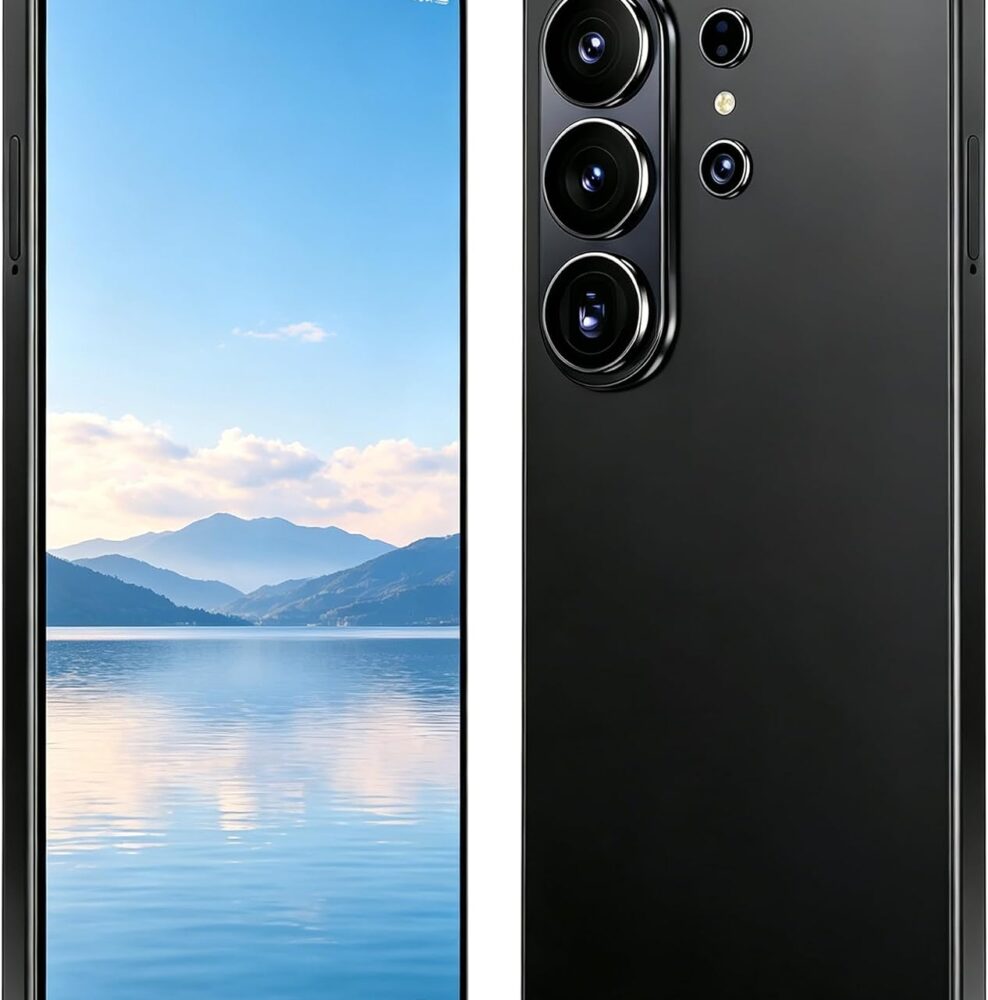 4G Unlocked Smartphone, 6.6" HD Punch Screen, 4GB+32GB (256GB Expandable), Long‑Lasting Battery 2A Fast Charge, 13MP+21MP Camera, Android 12, Face Unlock, OTG, 3‑Card Dual SIM (Black)