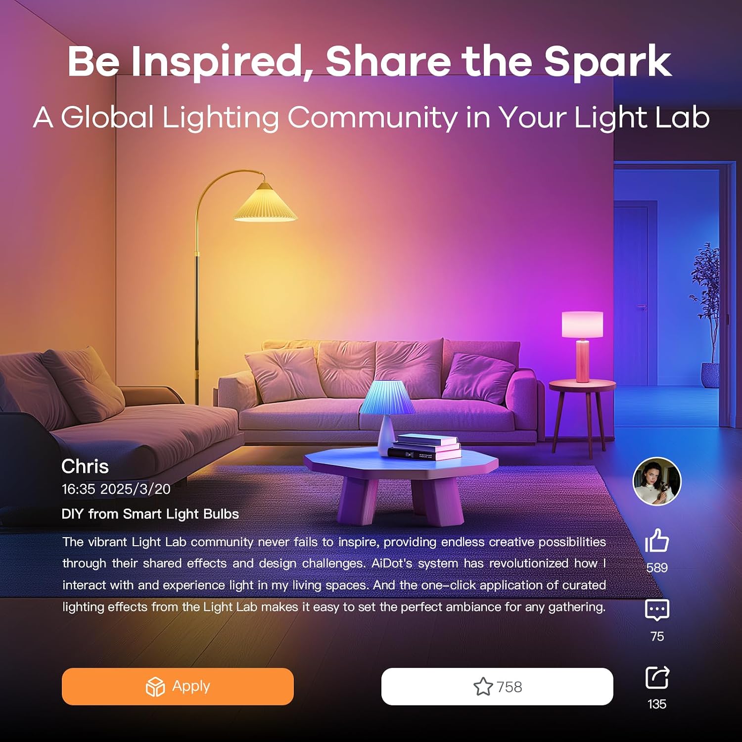OREiN Matter Smart Light Bulb, A19 RGBTW Color Changing Light Bulbs, 4 Pack - Image 7