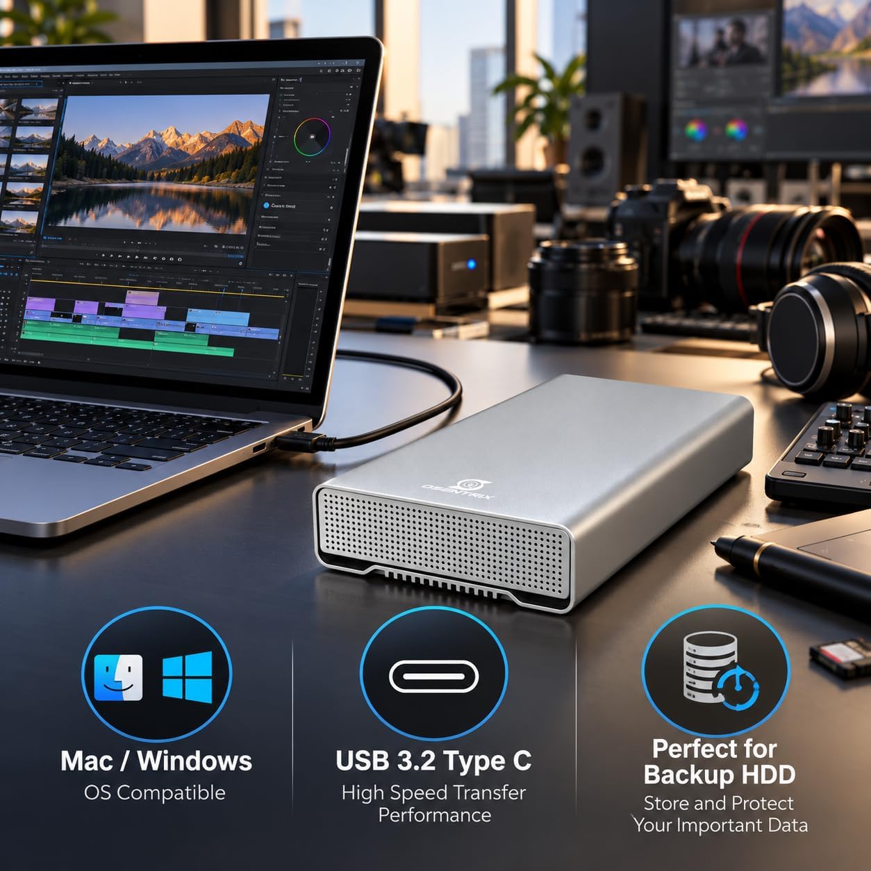 GX200 8TB USB 3.2 USB-C External Hard Drive for Desktop PC/Laptop (Windows or MacOS) - Image 3